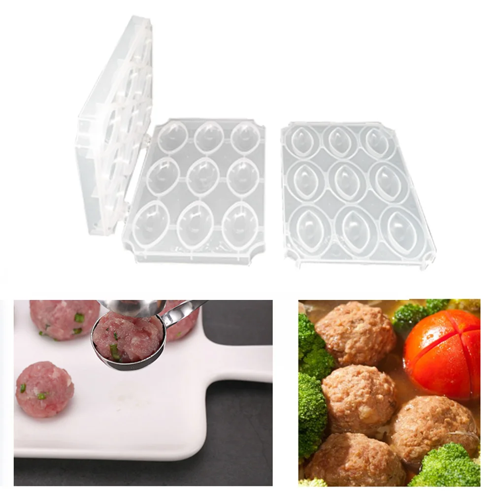 9 Holes Meatball Maker Machine Manual Meatloaf Mold DIY Stuffed Minced Meat Processor Desserts Cake Kitchen Tools Accessories |
