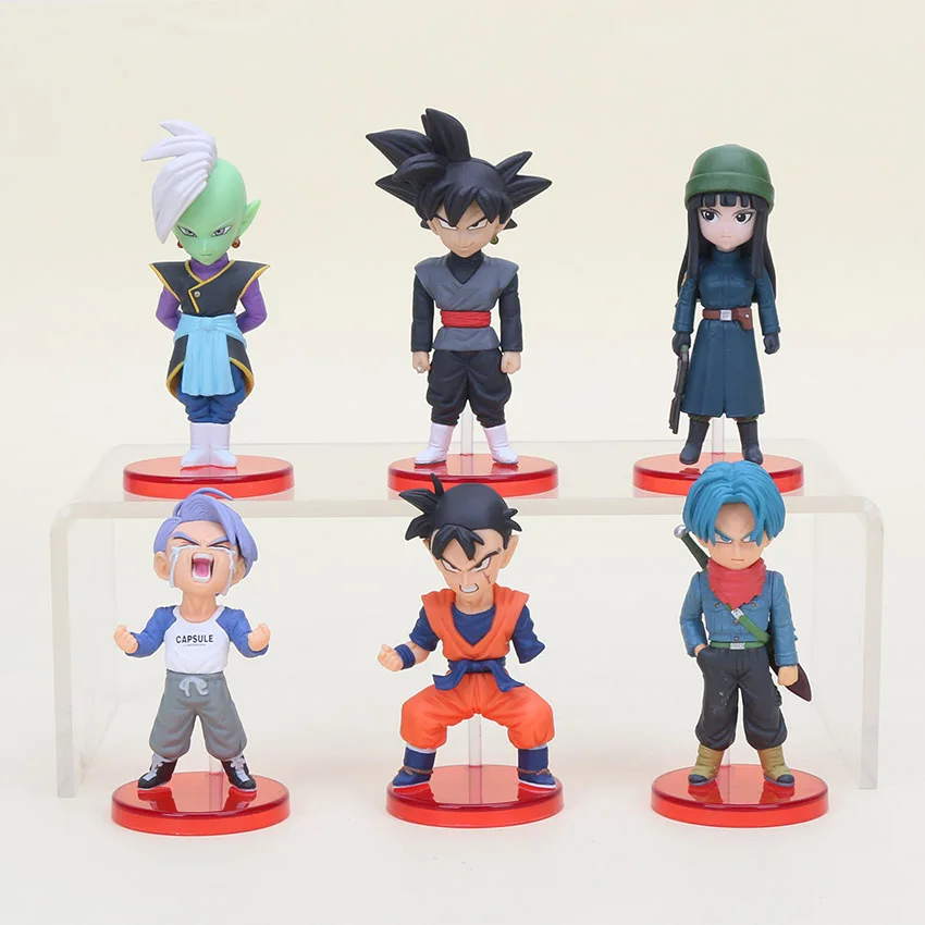 6 шт./компл. 6 см Dragon ball Acion рисунок Сон Гоку черный Мужские Шорты для купания Zamasu Модель ПВХ фигуркы игрушки Рождественский подарок