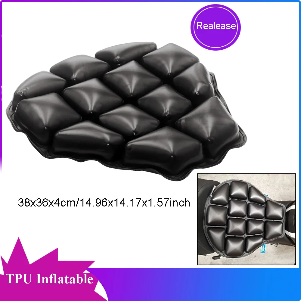 

Motorcycle TPU Sunscreen Breathable Airbag Inflatable Shock Absorption Anti-Decubitus Motorcycle Seat Cushion