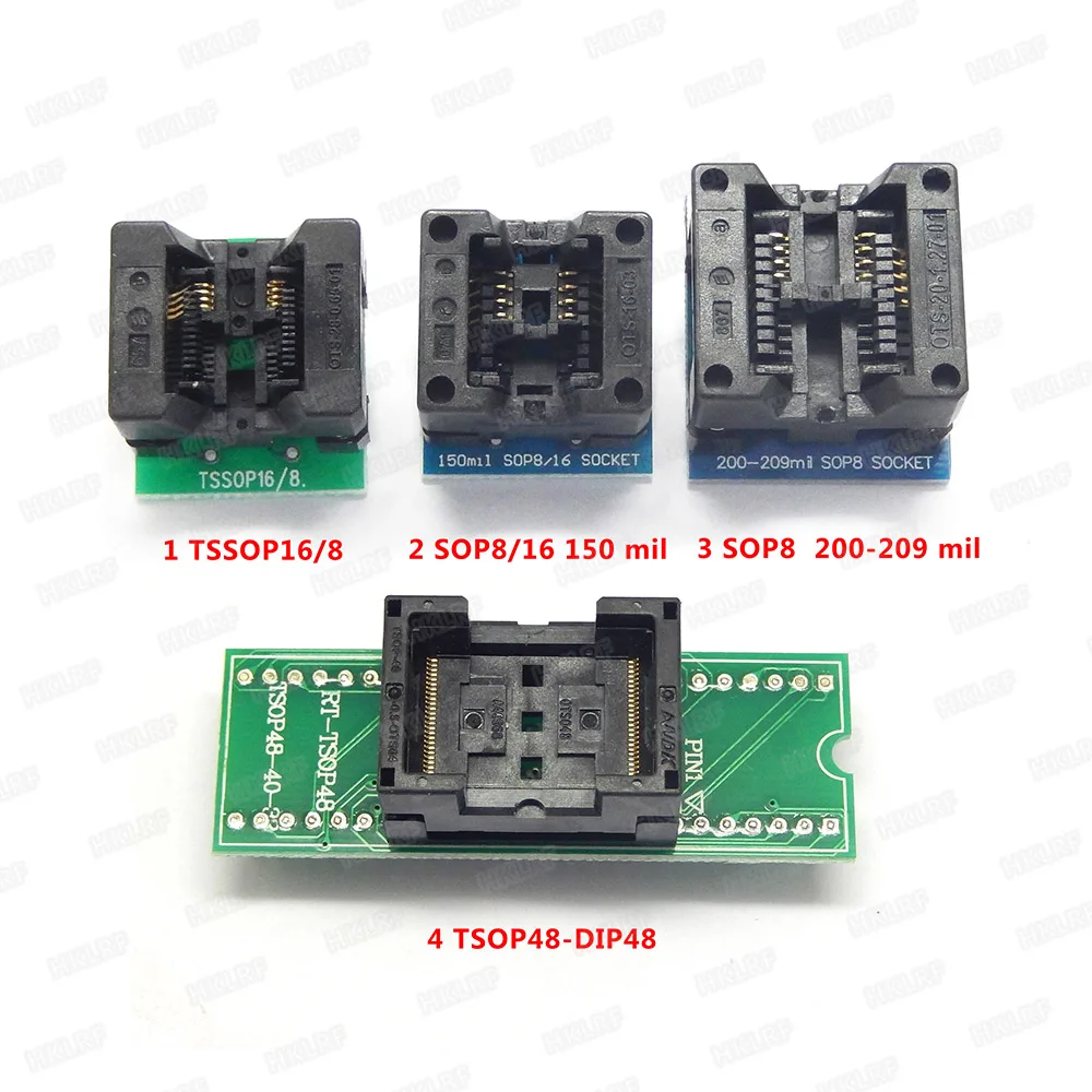 4 шт./компл. Tssop16/8 Sop16-DIP8 150Mil SOP8 200MIL Tsop48-адаптеры для программатора RT809H | Электронные