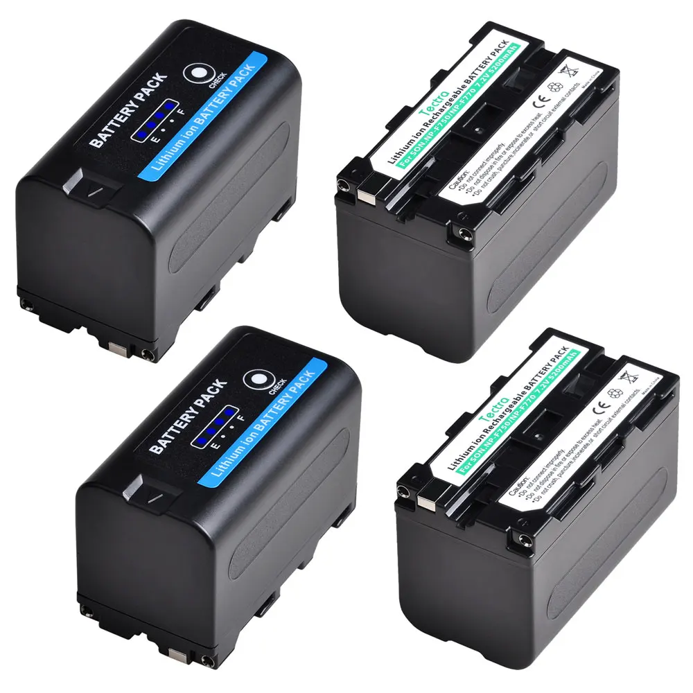

4PCS 5200mAh NP-F750 NP-F770 Li-ion Camera Battery+LCD USB Dual Charger for Sony NP F970 F960 F550 F570 QM91D CCD-RV100 TRU47E