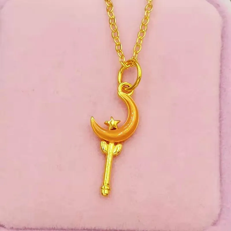 Небольшое ожерелье с кулоном из чистого золота акция оригинальное позолоченное