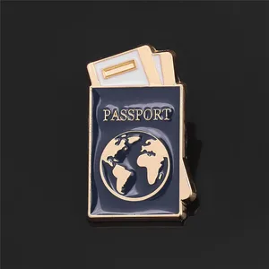 Travel Passport Jewelry Enamel pins Brooch Pin Metal Badges Brooches Pins Pilot Gift in Pakistan