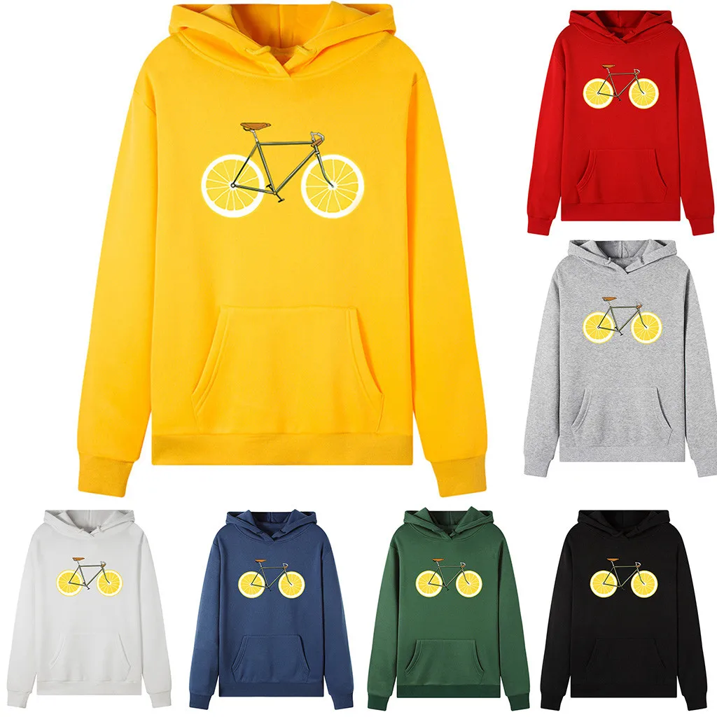 Женские толстовки с длинным рукавом и принтом велосипеда Зимняя Блузка