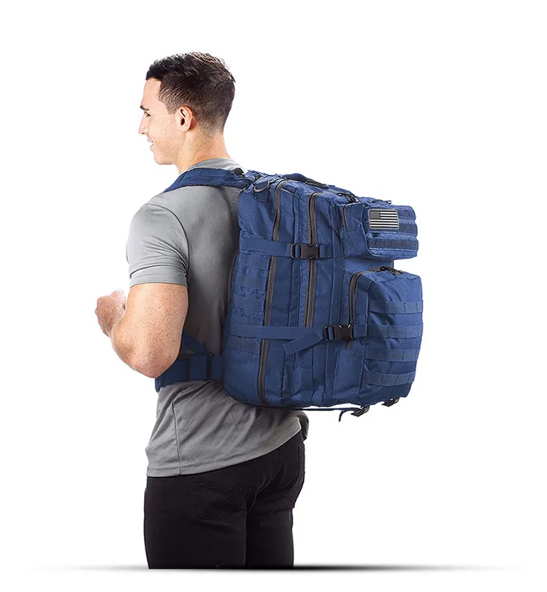 50L Capacity Military Tactical Backpack Men Army Large Bag Hiking Camping Rucksack Hunting Outdoor Waterproof Travel Backpack