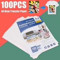 100pcs a4 heat transfer paper for t shirt printing ironing hot stamping machine lampdark transfer paper