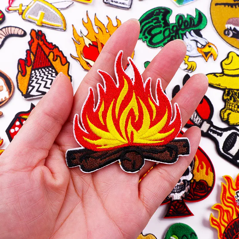 Стильная вышитая нашивка Hippie Fire Element термоклейкие нашивки на одежду куртку