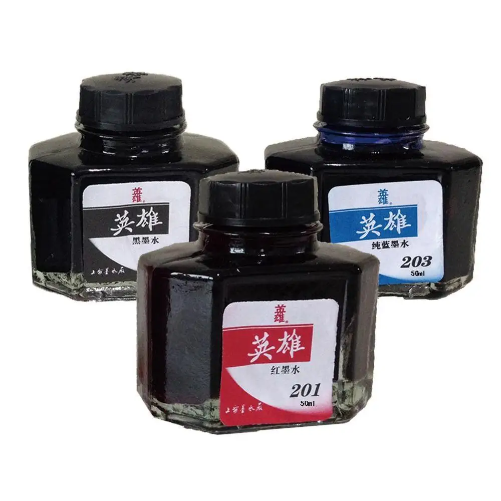 50ml Red Blue Black Bottled Glass Pen Ink  Smooth Writing Fountain Pen Ink Refill School Student Stationery Office Supplies images - 6