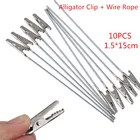 10 шт., металлические зажимы типа крокодил, не изолированные зажимы типа 