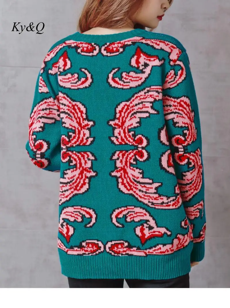 Fashion 2019 Winter UFO Embroidery Print Pullover Loose Lazy Chic Top Sweater Clothes Brand Designer Women Christmas Jumper | Женская