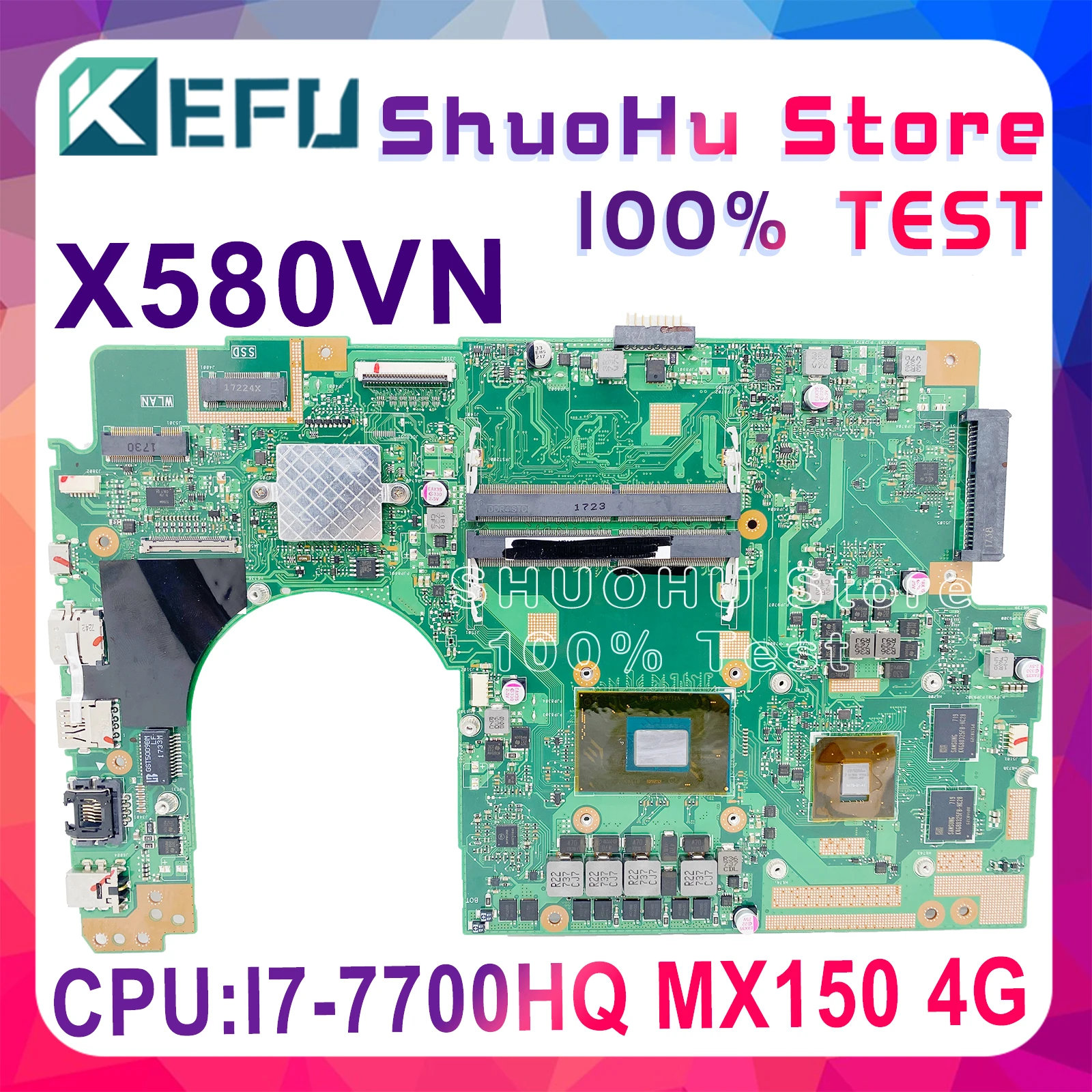 Материнская плата KEFU X580VD Материнская плата ASUS X580 X580VN X580VD X580V для ноутбука, протестированная на 100% рабочая оригинальная искусственная кожа ...