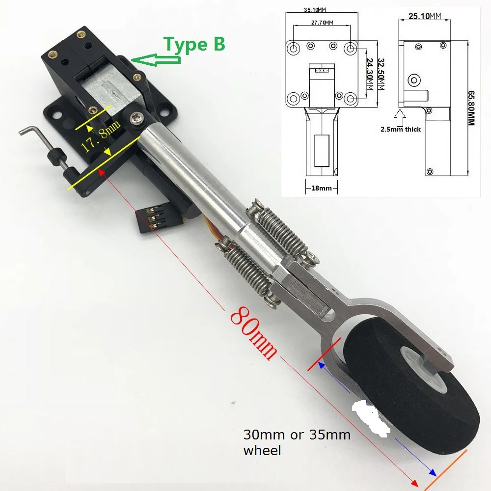 Type B 80mm Height Выдвижное шасси для носа, светильник RC - Цвет: Type B 80mm Height