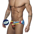 Купальник мужской с пуш-апом, модные пикантные плавки, спортивные трусы с низкой талией для плавания, одежда для купания, 2021