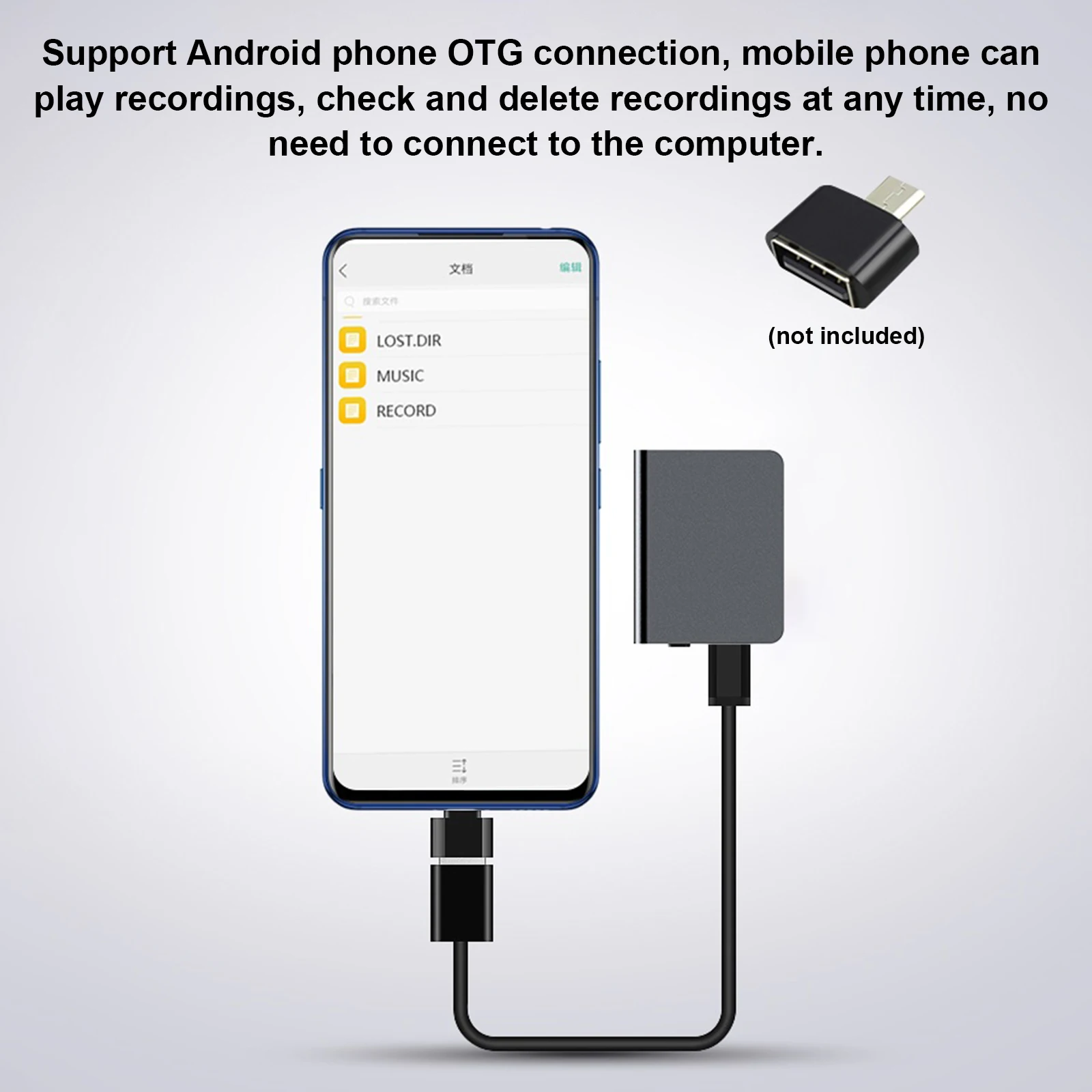 Миниатюрный диктофон Q61 прямоугольный с MP3-плеером и USB-зарядкой маленькое