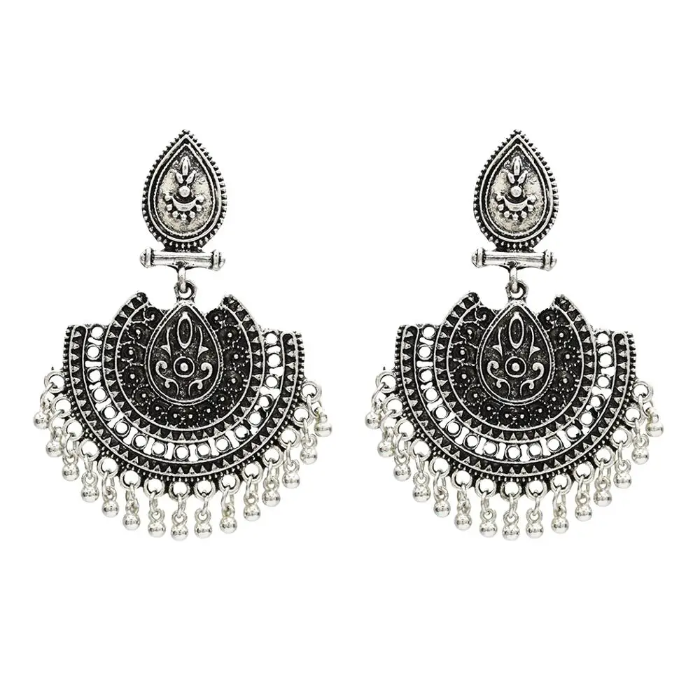 Афганские индийские серьги Jhumka для женщин большие веерные серьги-капли в стиле
