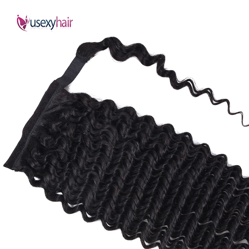 USEXY человеческие волосы для конского хвоста с глубокой волной бразильские