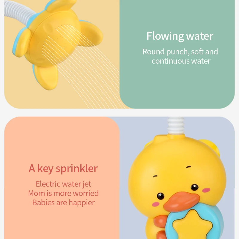 

Plastic Bath Toys Baby Water Game Cute Duck Model Faucet Shower Electric Water Spray Swimming Bathroom Baby Toys For Kids Gifts