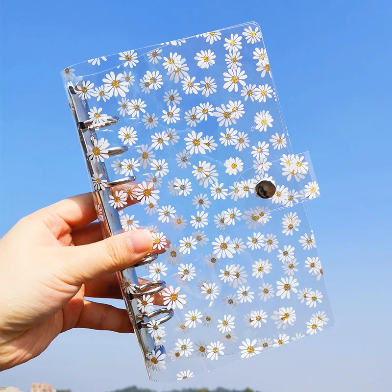 

Mini Kawaii Little Daisy A6 Soft Shell PVC Transparent Literary Binder Journal Cute Student Stationery School Supplies