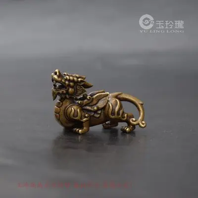

Exquisite Antique Brass Kylin Auspicious Animal Home Decoration Ornaments