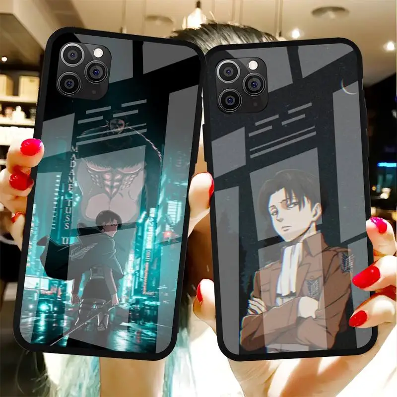 

Anime Japanese Attack On Titan Phone Case Tempered Glass For Iphone6plus 6S 7 7plus 8 X XS XSmax XR 11 12 Pro Max 12mini
