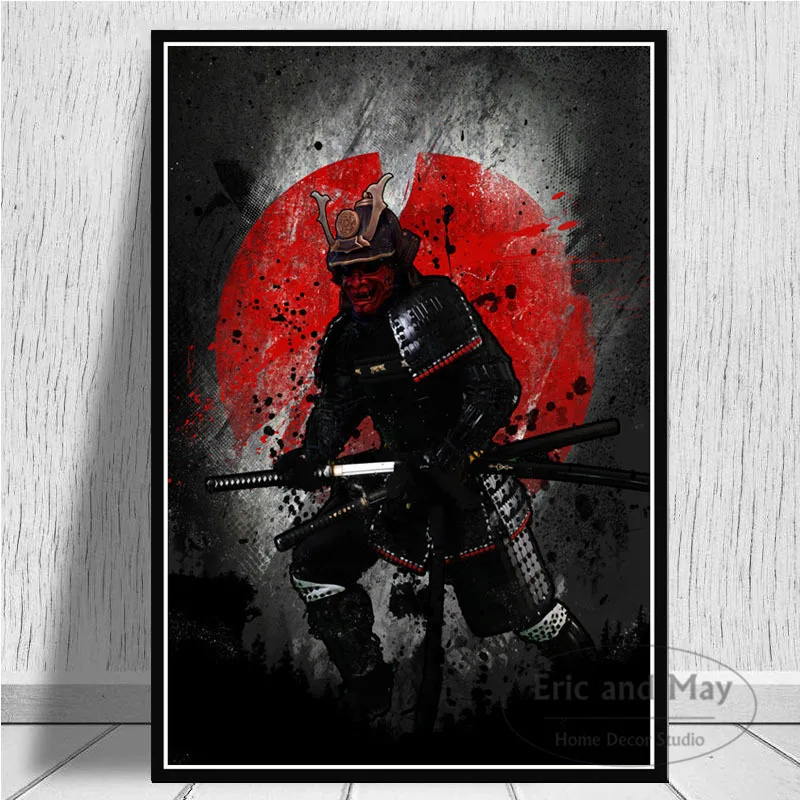 Hot Bonsa Bushido Samurai Kanji Ink Japanese Ninja Canvas Oil Painting Poster Prints Art Wall Pictures Living Room Home Decor | Дом и сад