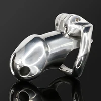 bdsm male stainless steel chastity device belt cock prison metal cock cage extreme cock lock restraint ring sex toy for men