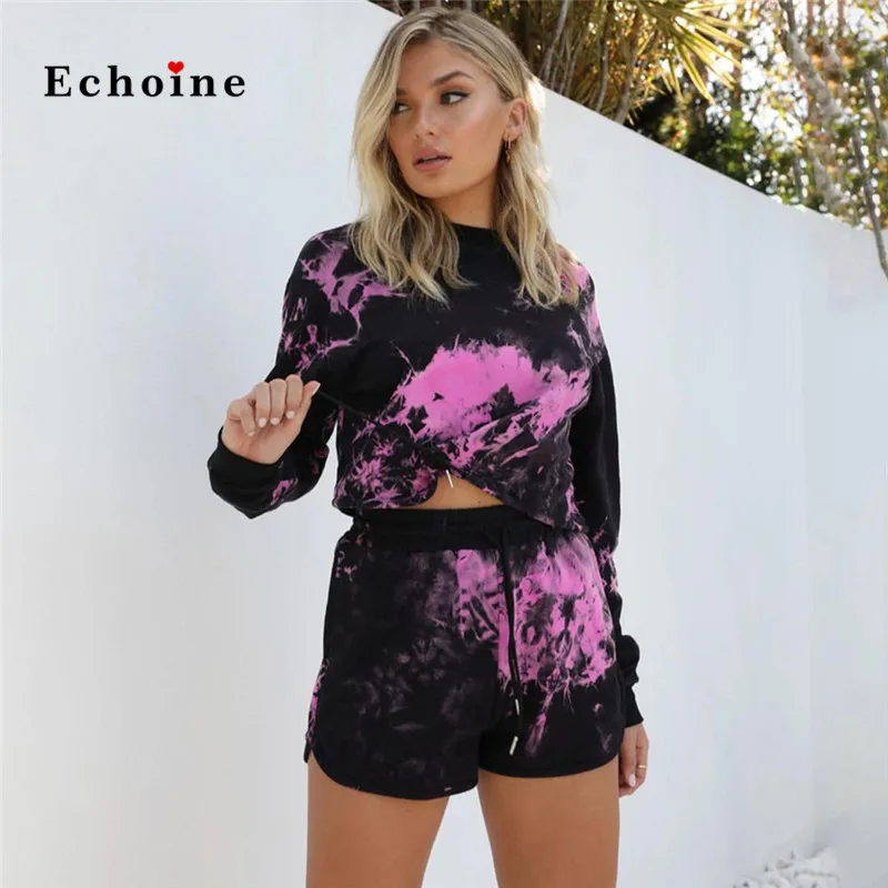 Женский спортивный костюм Echoine повседневный из двух предметов с капюшоном и