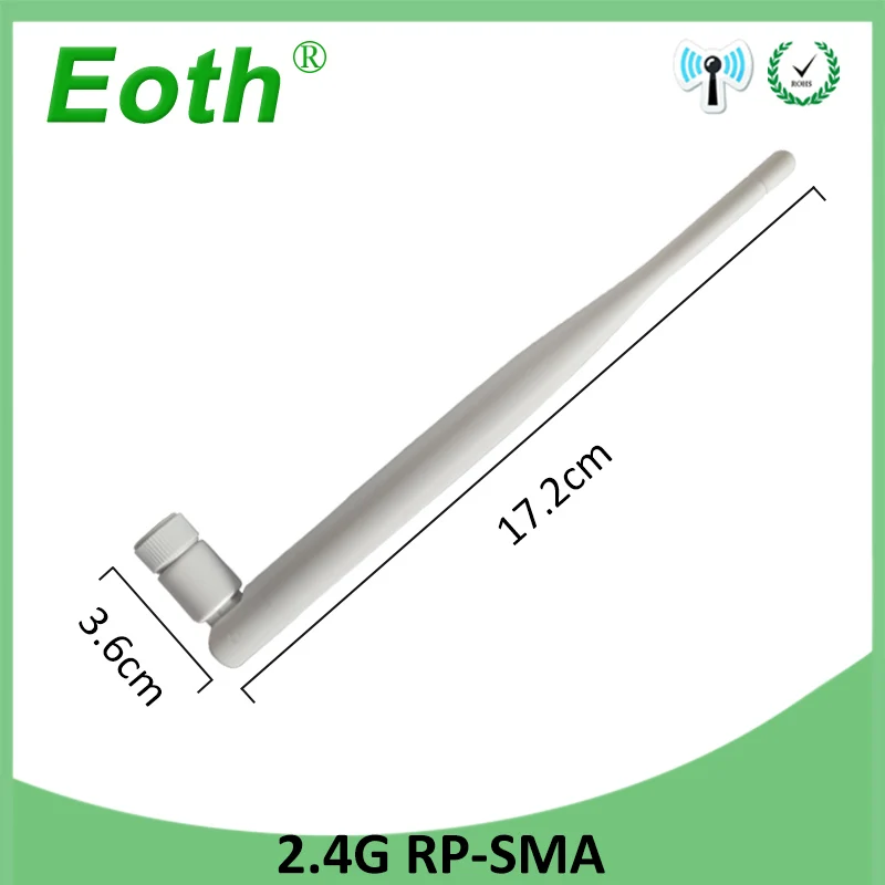 EOTH 10pcs 2.4g antenna 5dbi sma female wlan wifi 2.4ghz antene pbx iot module router tp link signal receiver antena high gain