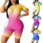 Женская одежда с градиентным принтом; Комплект летней одежды; Повседневная Домашняя одежда; Комплект быстросохнущей одежды для тренировок