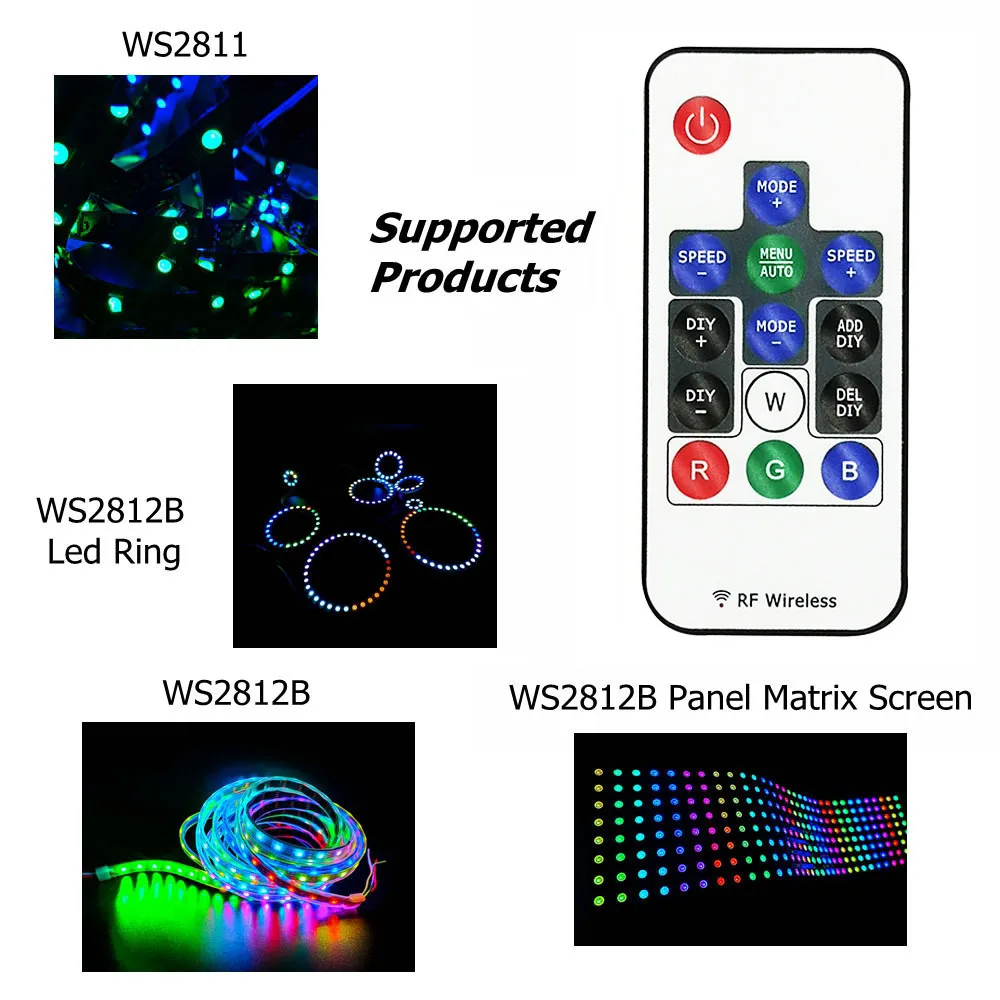 DC5 24V 14 клавиш rgb пульт Беспроводной дистанционная мини Smart RF контроллер для WS2812