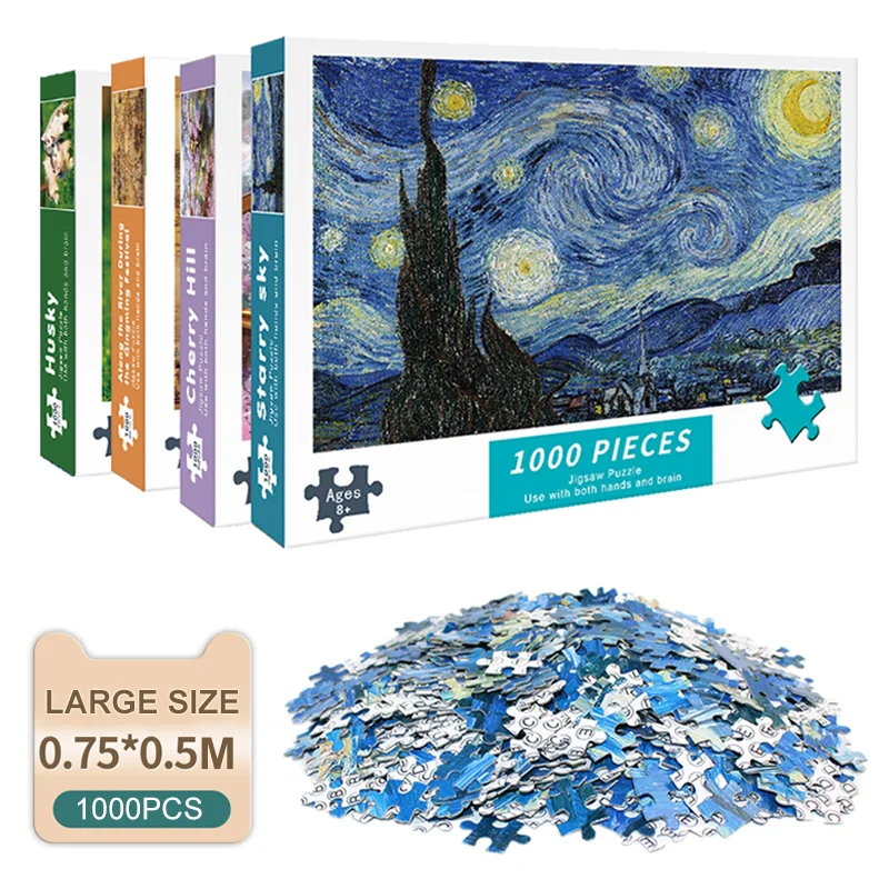 

1000 Pcs Adult Decompression Mini Jigsaw Puzzle Field Landscape Painting Series Educational Intellectual DIY Puzzle Game Toys