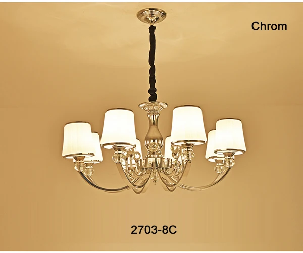8 light chrom Современный блеск, хромированные металлические светодиодные люстры, светильник ing Crystal, для гостиной, светодиодные подвесные люстры, светильник s, для спальни, светодиодный подвесной светильник - Цвет абажура: 8 light chrom