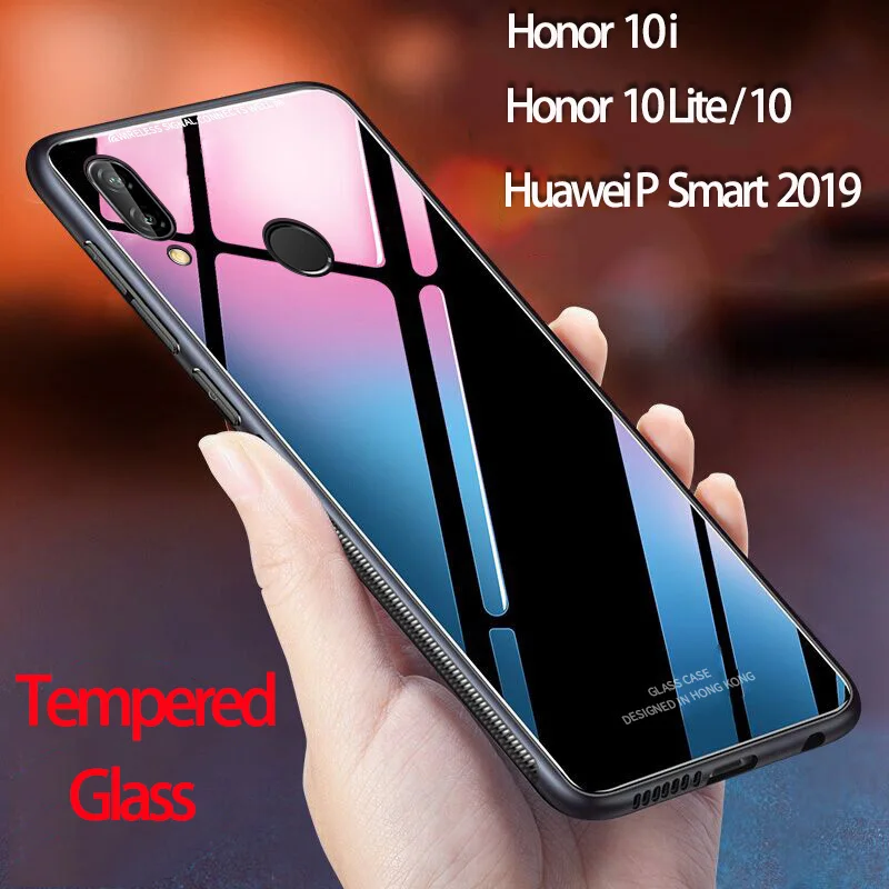 Оригинал Honor 10i чехол на 10 lite для huawei p smart 2019 Case из закаленного стекла задняя крышка