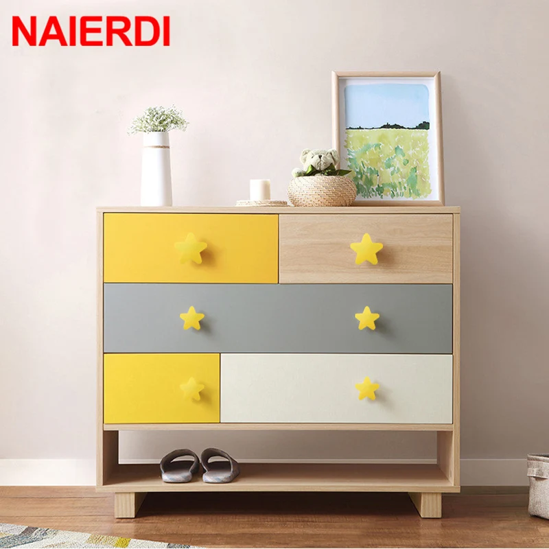 Ручки NAIERDI Moon Star ручки для мебели из мультфильма детской комнаты ПВХ ручка дверей