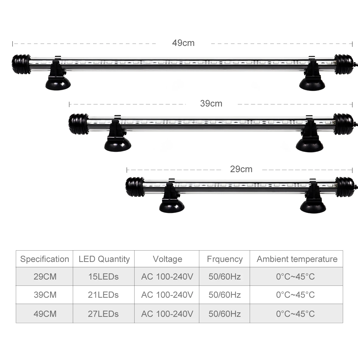 DC12V 29/39/49 СМ WiFi RGB LED светильник для аквариума, работающий с приложением Tuya и голосовым управлением Alexa для освещения аквариума.