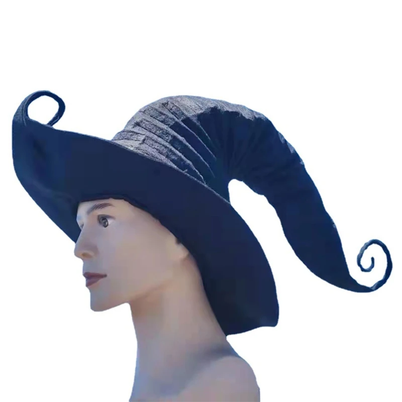 

094B Creative Witch Hat Large Ruched Halloween Witch Hat Head Ornament Party Headgear