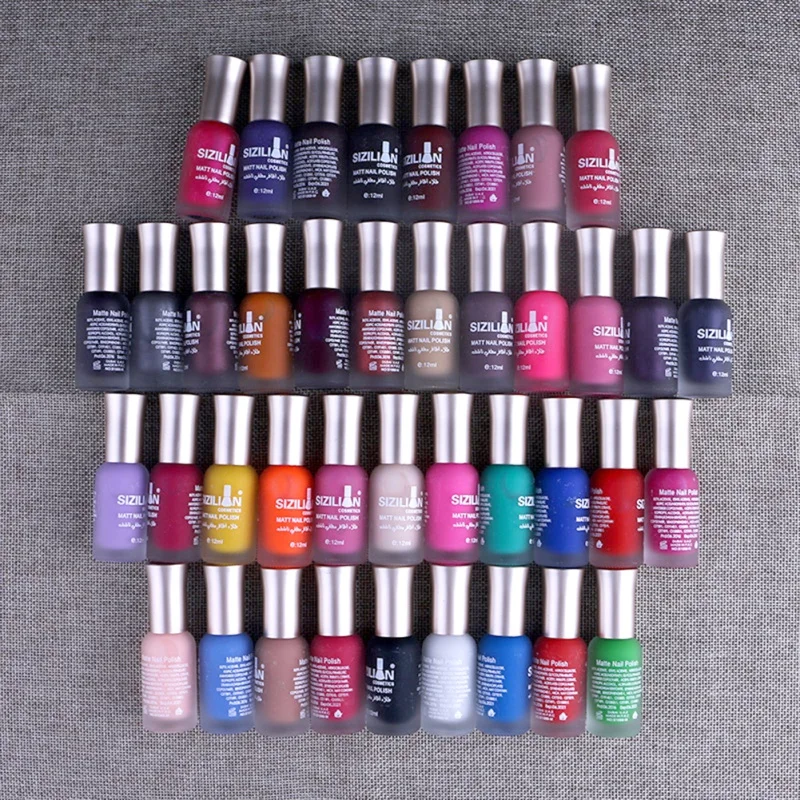 

12ml Velvet Matte Nail Polish Quick Dry Long-Lasting Lacquer Color Eco-friendly Non-toxic Frosted Nail Polishes Hand Makeup