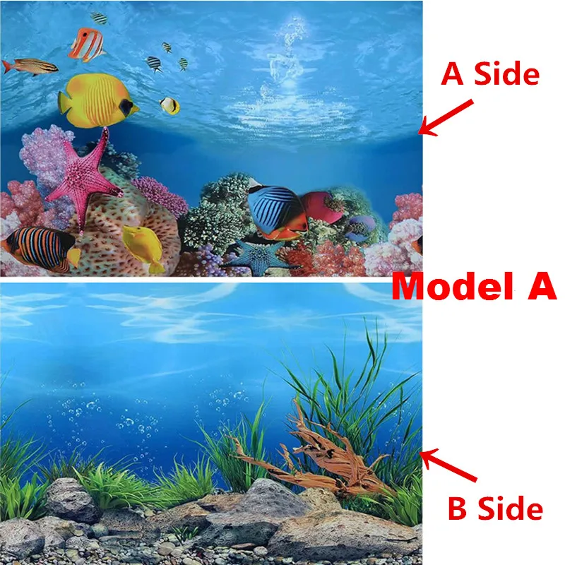 ПВХ двухсторонний аквариум плакат декорация фона океан декоративные стены фон