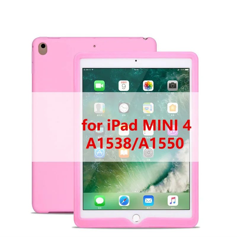 mini 4 pinnk Tablet Silicone Case for iPad 9.7 Air 2 Case Soft Shockproof 360° Protection Back Shell Cover for iPad mini 2 3 4 Case - Цвет: mini 4 pinnk