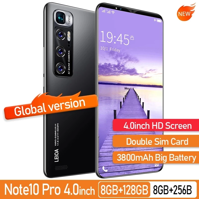 Смартфон Note10 Pro 4 0 дюйма планшетофон 6 ГБ + 128 3800 мАч|Бамперы| |