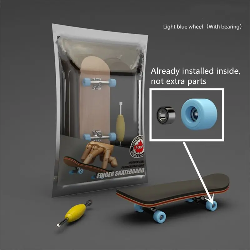 Wooden Fingerboard Toy Professional Stents Finger Skate Set 