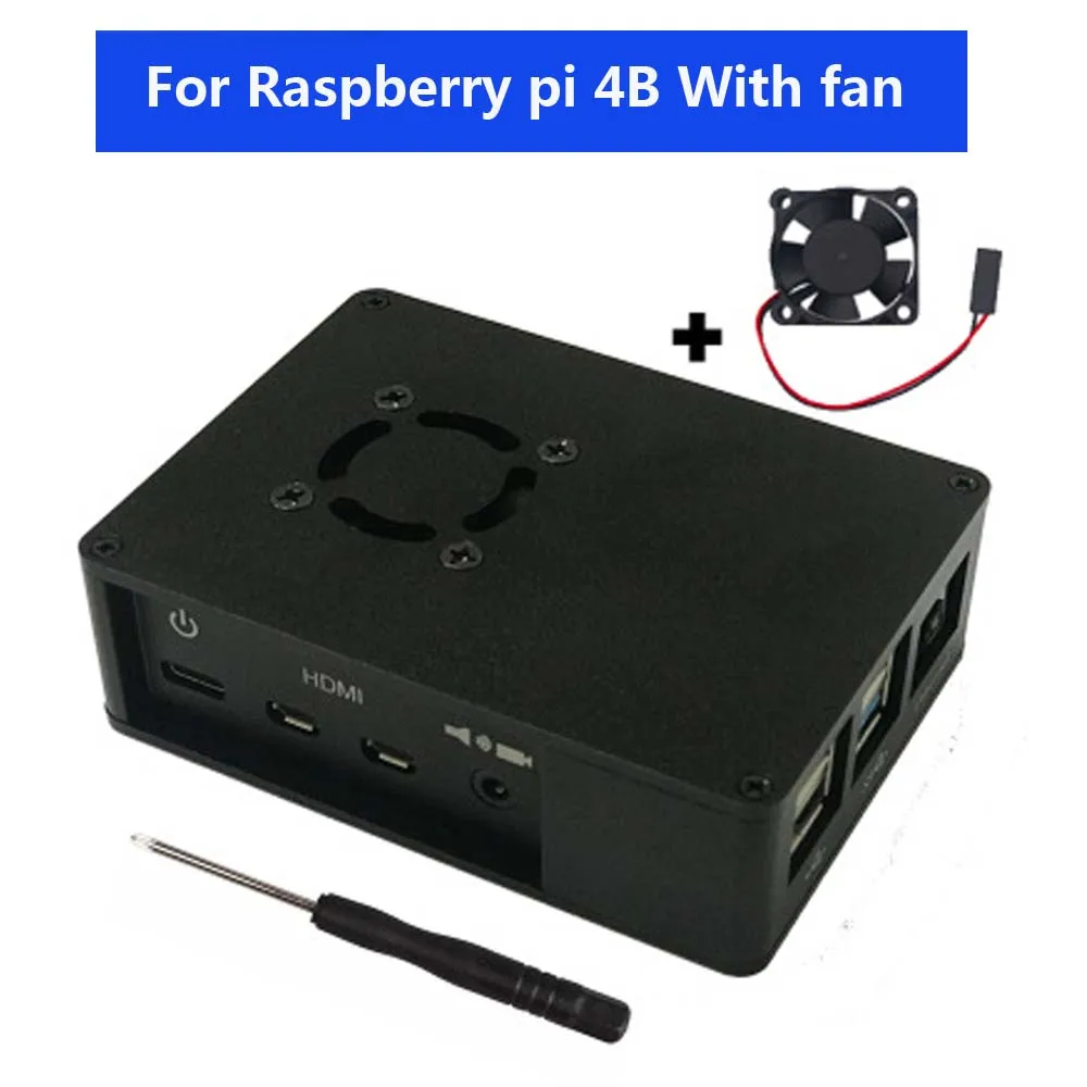 Новый Raspberry Pi 4 Модель B Чехол комплект вентилятора алюминиевый корпус +