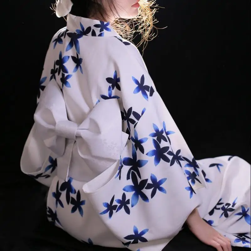 

Trajes de desempenho feminino tradicional quimono com cinto de flor yukata vestido vintage gueixa quimono robe