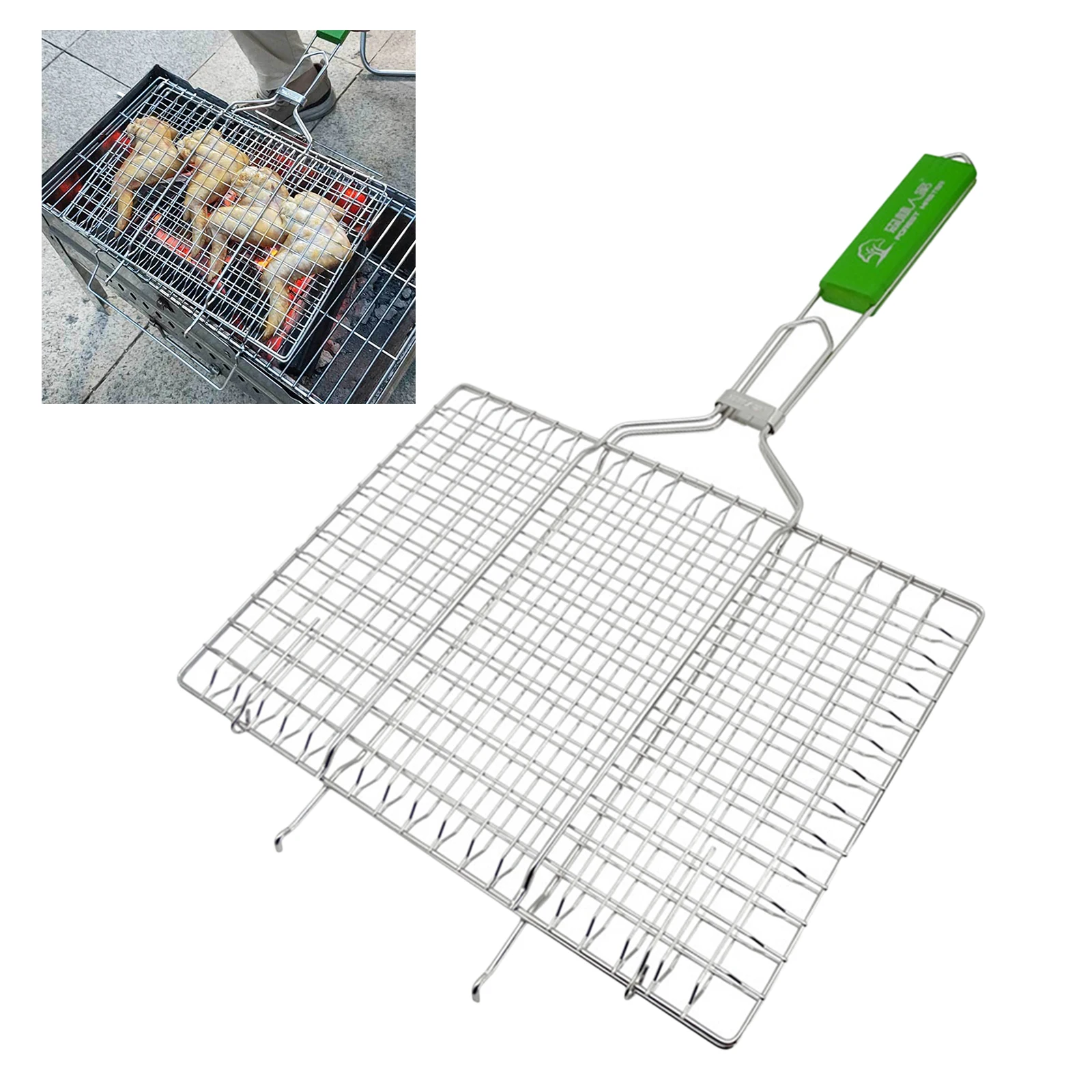 

Прочная корзина для гриля и барбекю, складные сетки с зажимом для мяса и рыбы, для подметания, морепродуктов, овощей, для барбекю и пикника на...