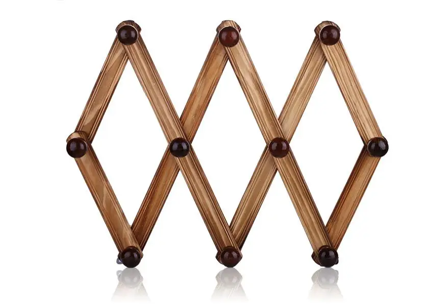 Деревянная складная настенная вешалка в простом стиле для спальни Бамбуковая