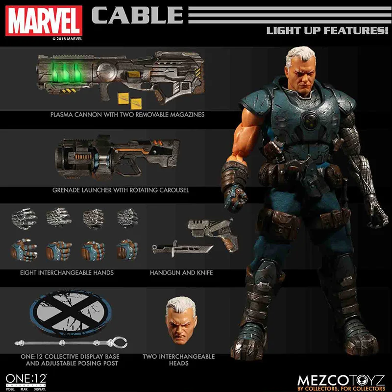 

In Stock Original Mezco ONE:12 Marvel Cable Anime Action Collection Figures Model Toys Gifts for Kids