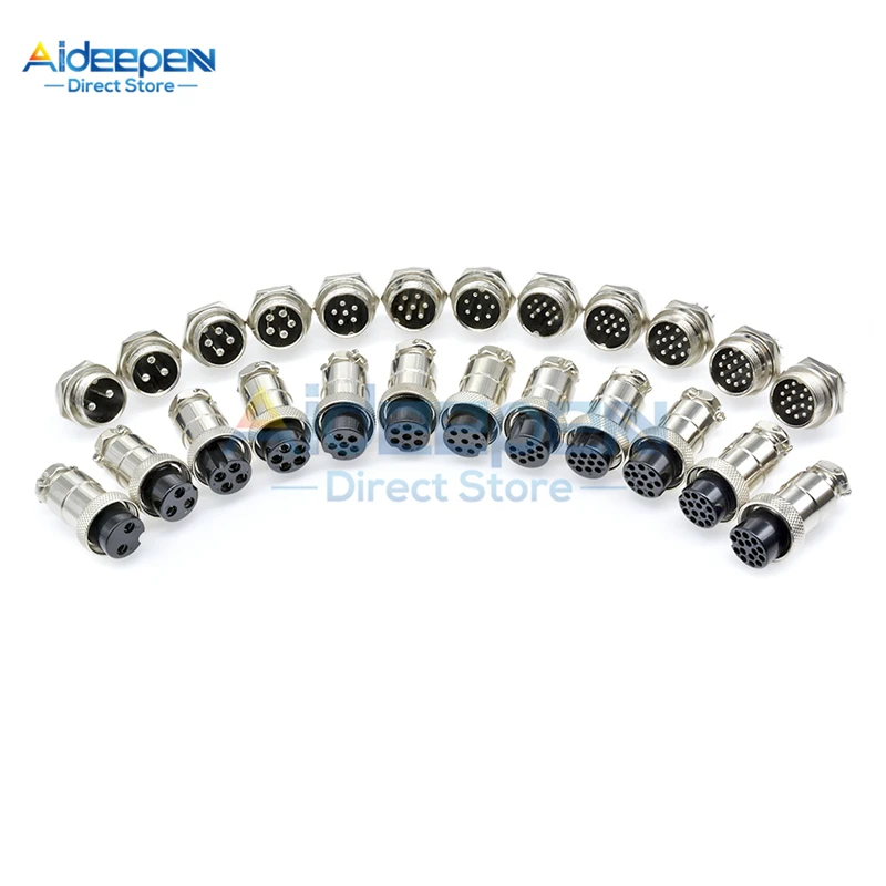 1Set of GX12, GX16, GX20 Connectors - Male+Female Circular Aviation Socket Plug Connector with 2/3/4/5/6/7/8/9/10/12/14/15 Pins image 3