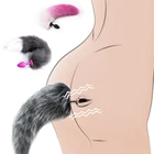 БДСМ эротический хвост Силиконовая пробка Анальная секс-игрушка хвост Анальная пробка взрослый питомец игра искусственный меховой хвост силиконовая Анальная пробка эротический секс