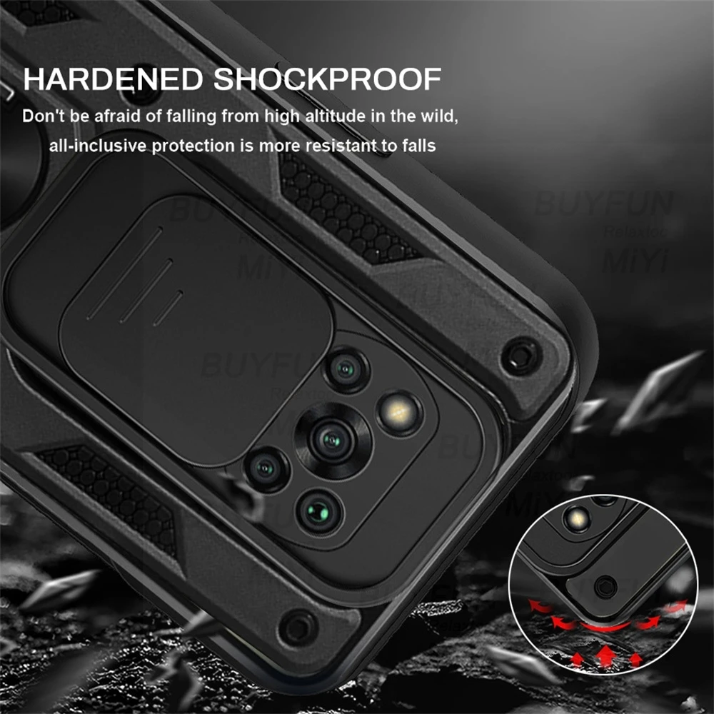 slide camera lens protect phone case for pocophone x3 nfs poko pocco poxo poco x3 x 3 pro nfc military grade bumpers armor cover free global shipping