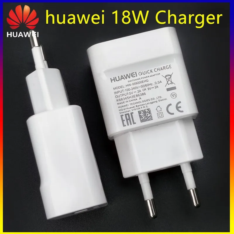 

Original Huawei P20 Lite Charger Original 18W EU Huawei Fast Chargers Quick Charge USB C Cable Power Adapter For P9 P10 Honor 9